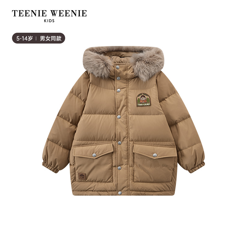 TeenieWeenieKids男女童三防厚长款羽绒服