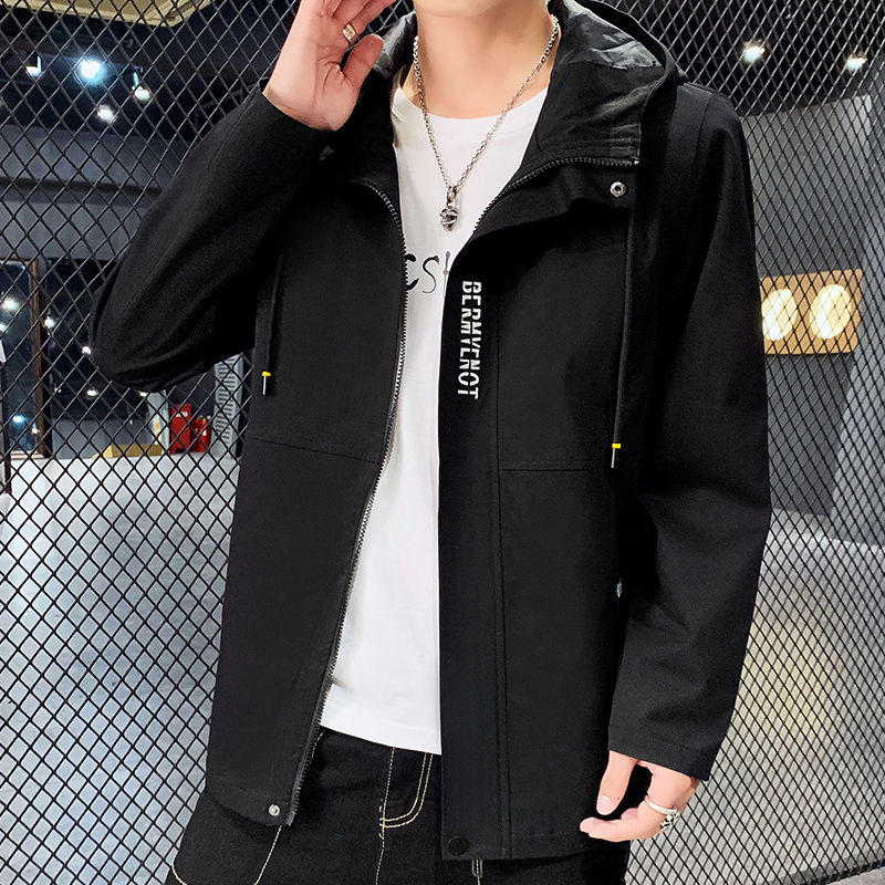 2020 autumn and winter new men's jackets Korean style slim jacket men's plus velvet thick mid-length style clothes men