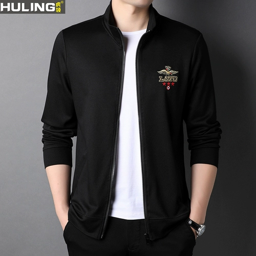 Мужская осенняя хлопковая толстовка с молнией, трендовая куртка для отдыха, свободный крой