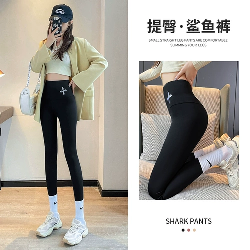 Акула, осенние леггинсы, утягивающий пояс на талию, белье для коррекции формы бедер, штаны для йоги, высокая талия, по фигуре, в обтяжку