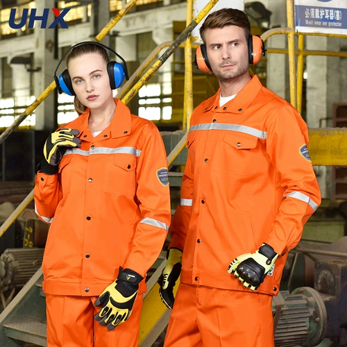 Осенний хлопковый светоотражающий антистатический износостойкий комбинезон
