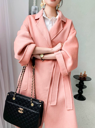 Элитное двусторонное кашемировое демисезонное длинное шерстяное шерстяное пальто, средней длины, в корейском стиле