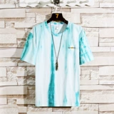 Tide, камуфляжная трендовая футболка, универсальный комплект, короткий рукав, европейский стиль, оверсайз, круглый воротник