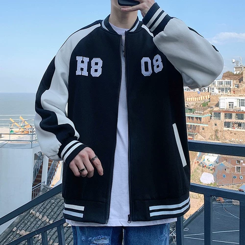 Tide, бейсбольная форма, демисезонная брендовая утепленная куртка, с вышивкой