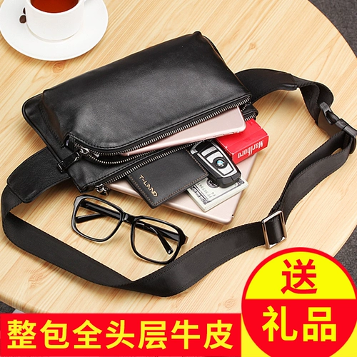 Поясная сумка, универсальная кожаная нагрудная сумка для отдыха, из натуральной кожи, 2019, в корейском стиле, воловья кожа