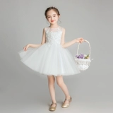 Наряд маленькой принцессы, платье девочки цветочницы, вечернее платье, детский наряд для музыкальных выступлений, подарок на день рождения, из фатина, белая одежда