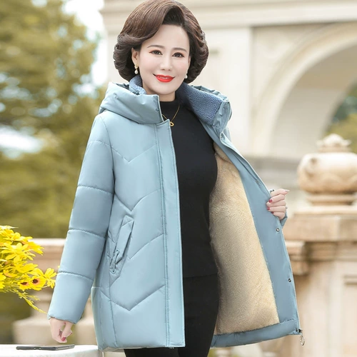 Пуховик для матери, утепленная куртка, коллекция 2022, для среднего возраста, свободный крой