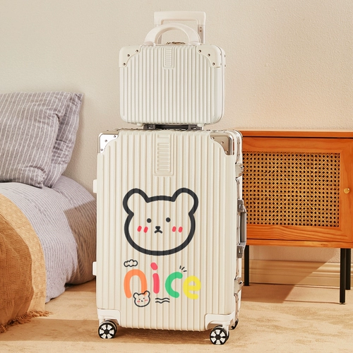 Брендовый прочный вместительный и большой чемодан, с медвежатами, популярно в интернете, 20 дюймов