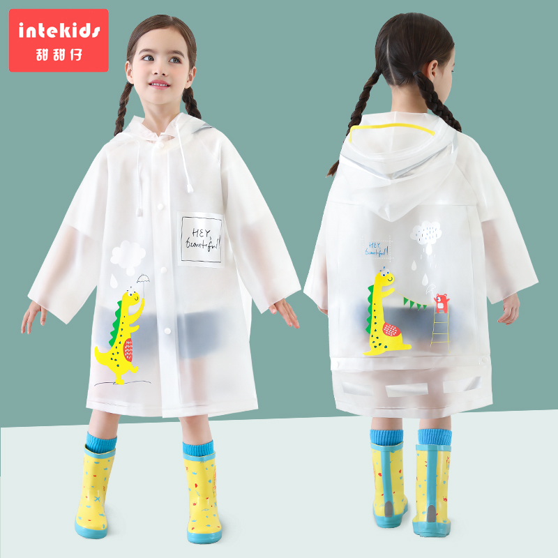 Children raincoat boys kids waterproof girls baby kindergarten transparent pupils poncho dinosaur raincoat rain gear