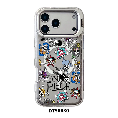 One Piece Jolly Roger iPhone Anime Cartoon Stand iPhone Case for iPhone 12 – 17