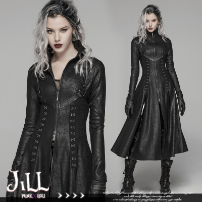 taobao agent O Jill o punk video game style rock warrior high-necked faux leather coat coat PUNK RAVE WY1065