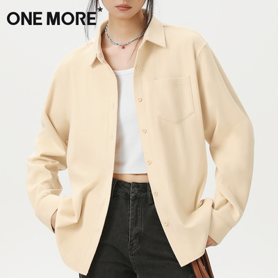 onemore双面绒蓝色衬衫外套女秋