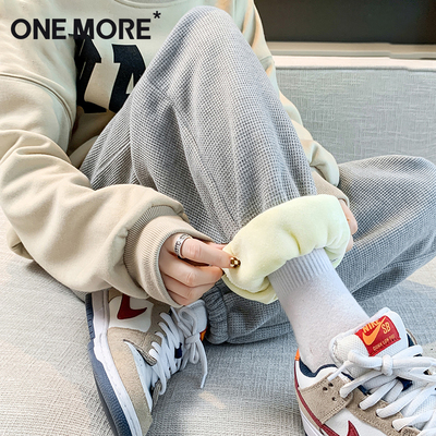 onemore加绒运动卫裤女高腰显瘦
