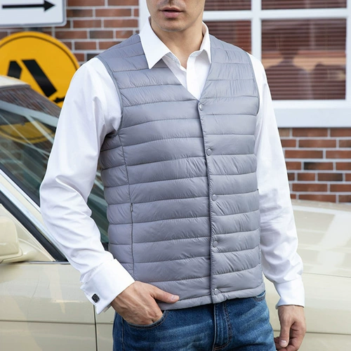 Зимний многоцветный удерживающий тепло жилет с пухом, V-образный вырез