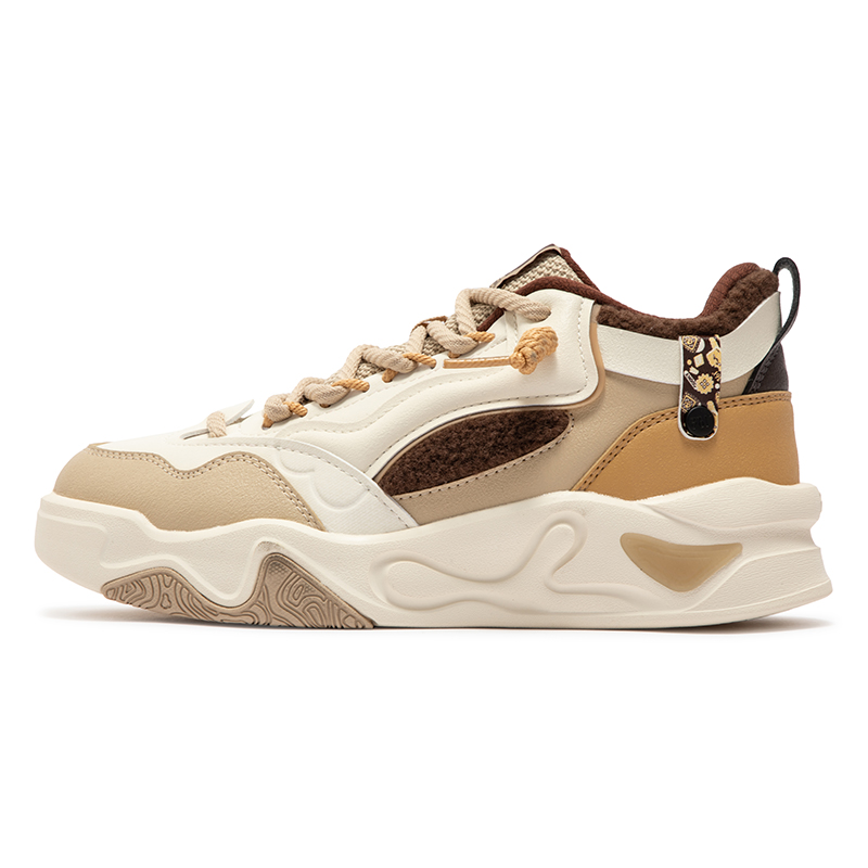 骨头鞋361加绒女鞋运动鞋2025冬季新款加毛休闲鞋大棉鞋高帮板鞋