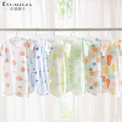 Детский тонкий банный халат, хлопковая мультяшная летняя одежда для мальчиков для девочек подходит для мужчин и женщин, пижама для отдыха, в западном стиле