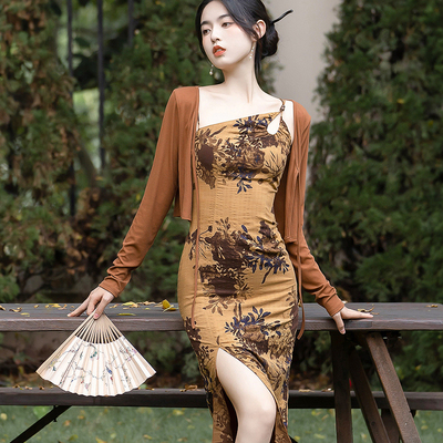 taobao agent Retro cheongsam, small dress, lifting effect, 2023, Chinese style
