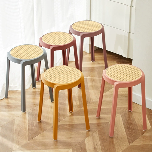 Толстая имитационная виноградная лоза Редактирование пластиковое квадратное стул может сложить домашнюю блюда современную простую заправку творческий маленький круглый стул