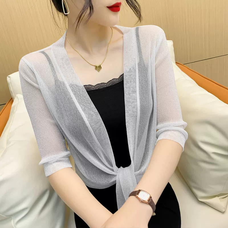 Summer cloak, thin jacket, cardigan, 2022, western style, plus size