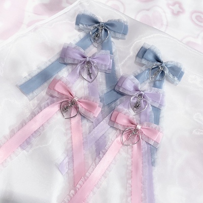 taobao agent Hand -made mine -producing mass Lolita gauze bow bows double ponytail hair clip