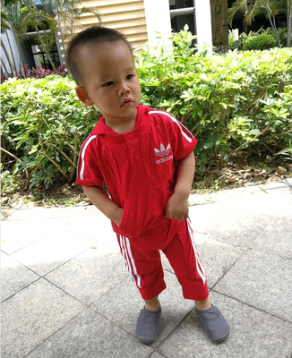 taobao agent （Clearance）Summer baby thin short -sleeved short -sleeved red suit red suit sportswear