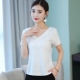 Vải lanh cotton T-shirt của phụ nữ eo cao lỏng lẻo phần mỏng mỏng từ bi vải lanh ngắn tay phụ nữ lanh ngắn mùa hè hàng đầu phụ nữ - Áo phông