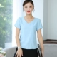 Vải lanh cotton T-shirt của phụ nữ eo cao lỏng lẻo phần mỏng mỏng từ bi vải lanh ngắn tay phụ nữ lanh ngắn mùa hè hàng đầu phụ nữ - Áo phông