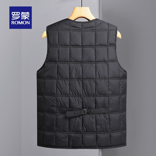 Легкий и тонкий пуховик с пухом, демисезонный удерживающий тепло жилет, для среднего возраста, свободный крой