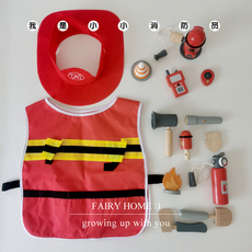 товар из китая fairy 儿童木质仿真消防员玩具男孩角色扮演过家家益智亲子玩具 Umu