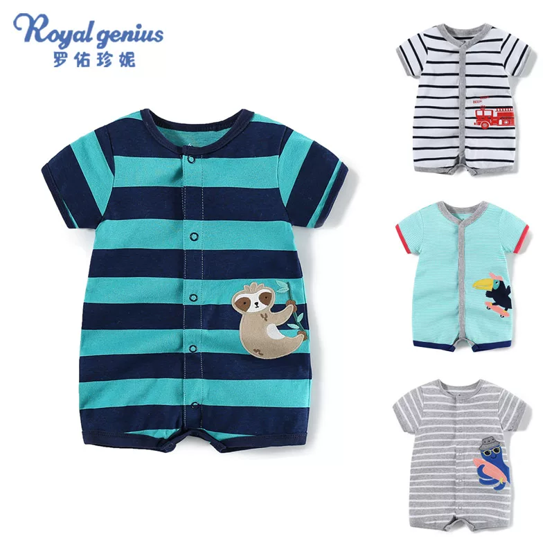 Children's overall, cotton thin summer clothing, bodysuit, with short sleeve, European style