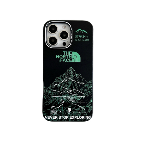 The North Face Red Blue White Mountain Topographic iPhone Case
