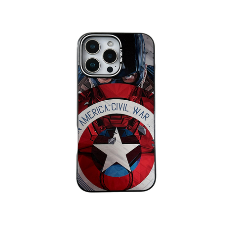 Deadpool Red, Batman Black, Captain America Character iPhone Case