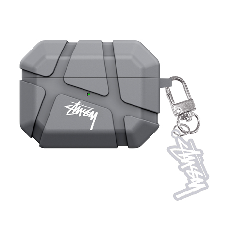 Stussy Grey Geometric with Magsafe & Keychain AirPods Case