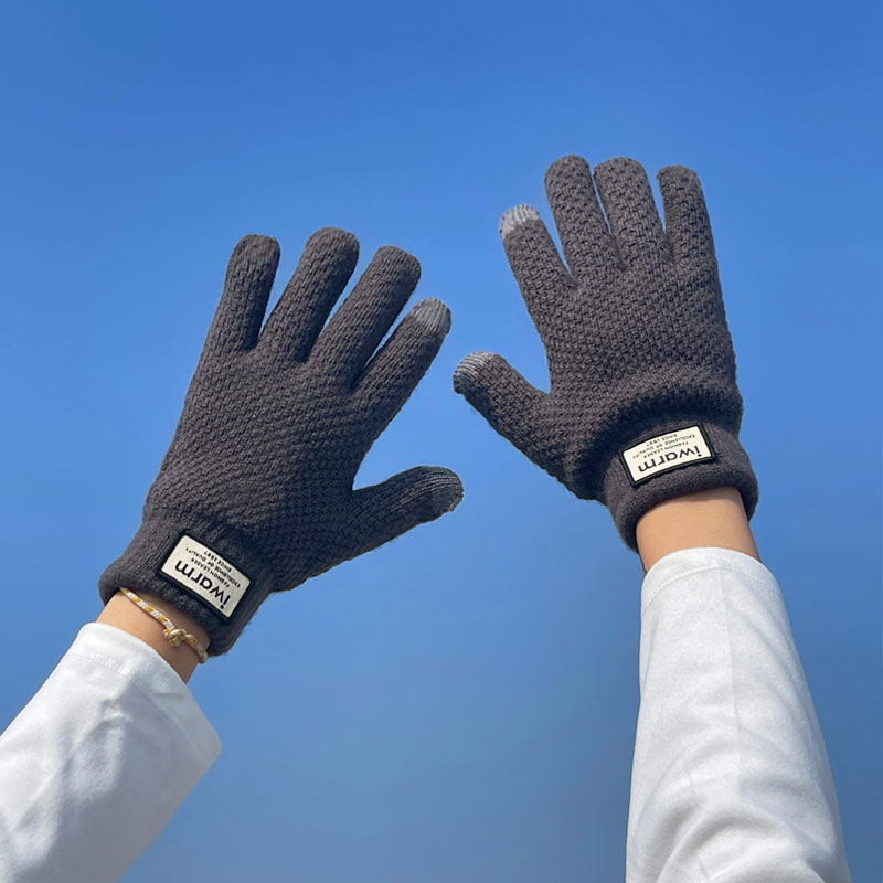 Nuovi guanti touch screen da uomo invernali caldi in pile spesso, guanti antifreddo da uomo in maglia di lana_voghion.com
