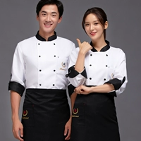 Белый лонгслив, черный фартук