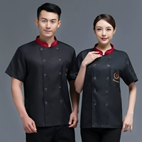 Черный красный воротник с короткими рукавами