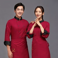 Красный лонгслив, фартук