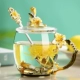 Men cốc thủy tinh màu cốc trà cốc cà phê sáng tạo cá tính cốc nhà uống ly xu hướng nam và nữ cốc trà hoa - Tách