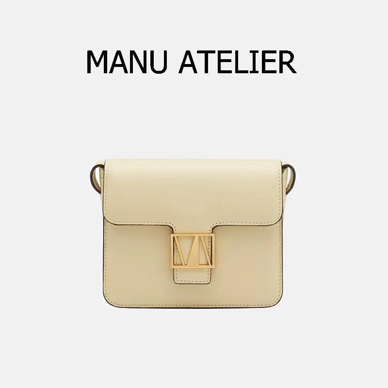 代购manu Atelier Roxy马努牛皮翻盖包单肩斜跨包小方包豆腐包