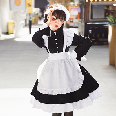 taobao agent Cute black and white dress, uniform, Chinese style, cosplay