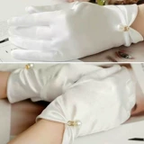 Короткие перчатки из жемчуга, белое свадебное платье для невесты, простой и элегантный дизайн, для подружки невесты