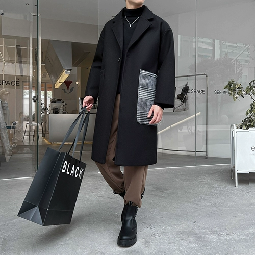 Расширенное дизайнерское модное демисезонное шерстяное пальто, плащ для отдыха, куртка, изысканный стиль, в корейском стиле