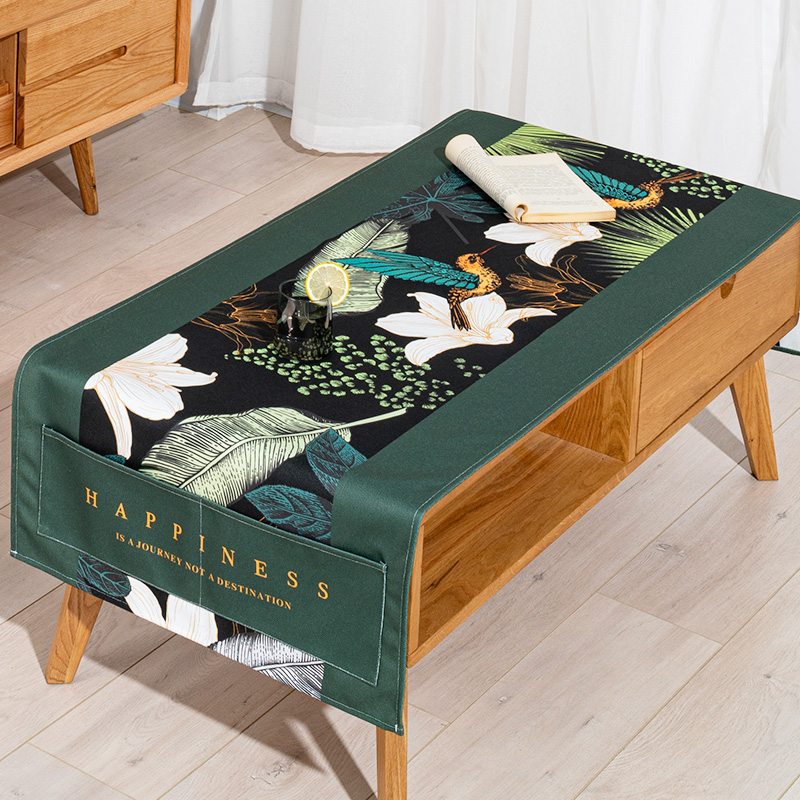 bla gold nordic simple coffee table tablecloth  cabinet cover cloth cotton linen waterproof and oil-proof disposable rectangular coffee table tablecloth