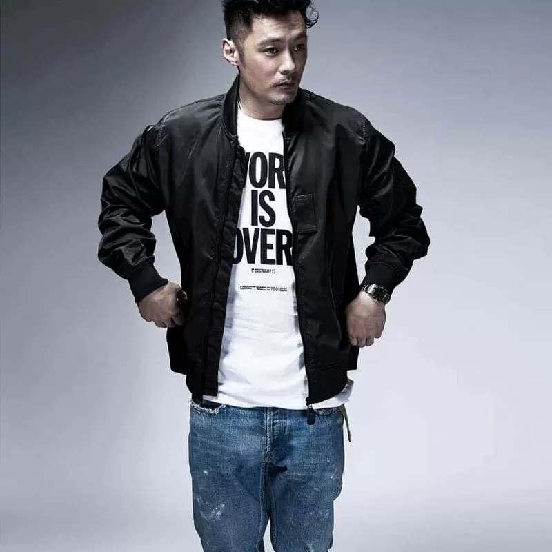 春秋季余文乐同款ma 1飞行服夹克男刺绣棒球服加棉加厚冬季外套潮