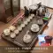 bàn trà sắt sơn tĩnh điện Ru lò nung bộ trà gốm sứ gia dụng bộ hoàn chỉnh bằng gỗ khay trà kung fu ấm trà bàn trà ấm đun nước hoàn toàn tự động bàn trà điện bantradientrungquoc com Bàn trà điện