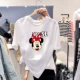 Mickey T-shirt nữ ngắn tay thủy triều lưới màu đỏ Dongdaemun mới Hàn Quốc cá tính hàng đầu Sinh viên phong cách phương Tây Quần áo nữ phong cách Hồng Kông - Áo phông