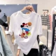 Mickey T-shirt nữ ngắn tay thủy triều lưới màu đỏ Dongdaemun mới Hàn Quốc cá tính hàng đầu Sinh viên phong cách phương Tây Quần áo nữ phong cách Hồng Kông - Áo phông