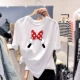 Mickey T-shirt nữ ngắn tay thủy triều lưới màu đỏ Dongdaemun mới Hàn Quốc cá tính hàng đầu Sinh viên phong cách phương Tây Quần áo nữ phong cách Hồng Kông - Áo phông