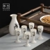 Qing sứ đặt bộ bình rượu rượu rượu thủy tinh retro phong cách Trung Quốc sáng tạo gốm hộ gia đình chân cao rượu nhỏ gu - Rượu vang Rượu vang