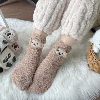 taobao agent Demi-season keep warm cute coral velvet winter socks